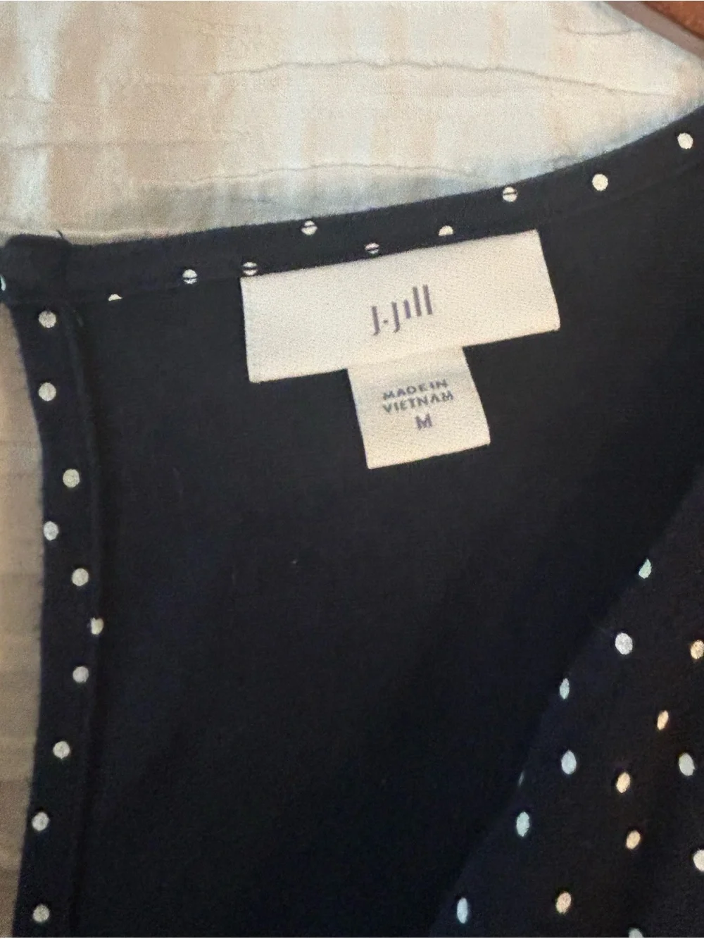J. Jill Jumpsuit Navy White Polka Dot Short Sleeve